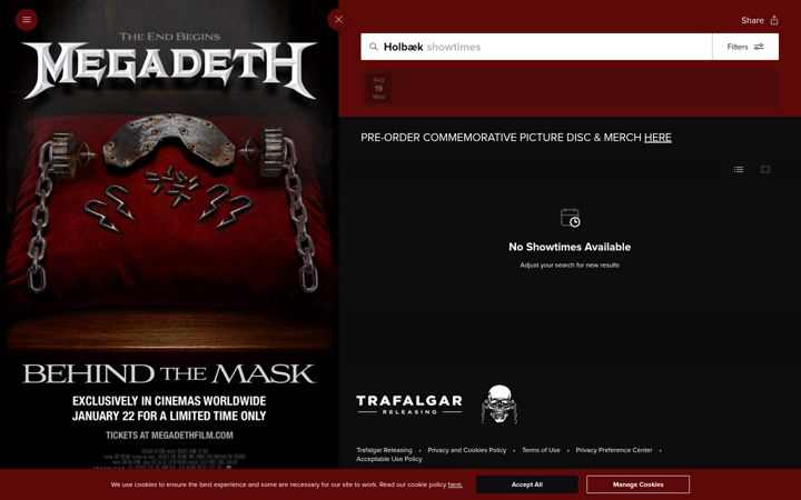 Screenshot of megadethfilm.com