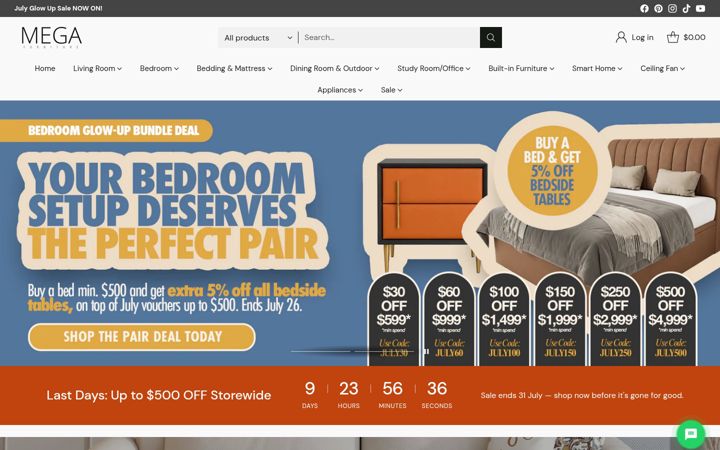Screenshot of megafurniture.sg