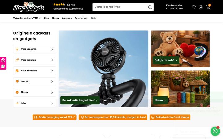 Screenshot of megagadgets.nl