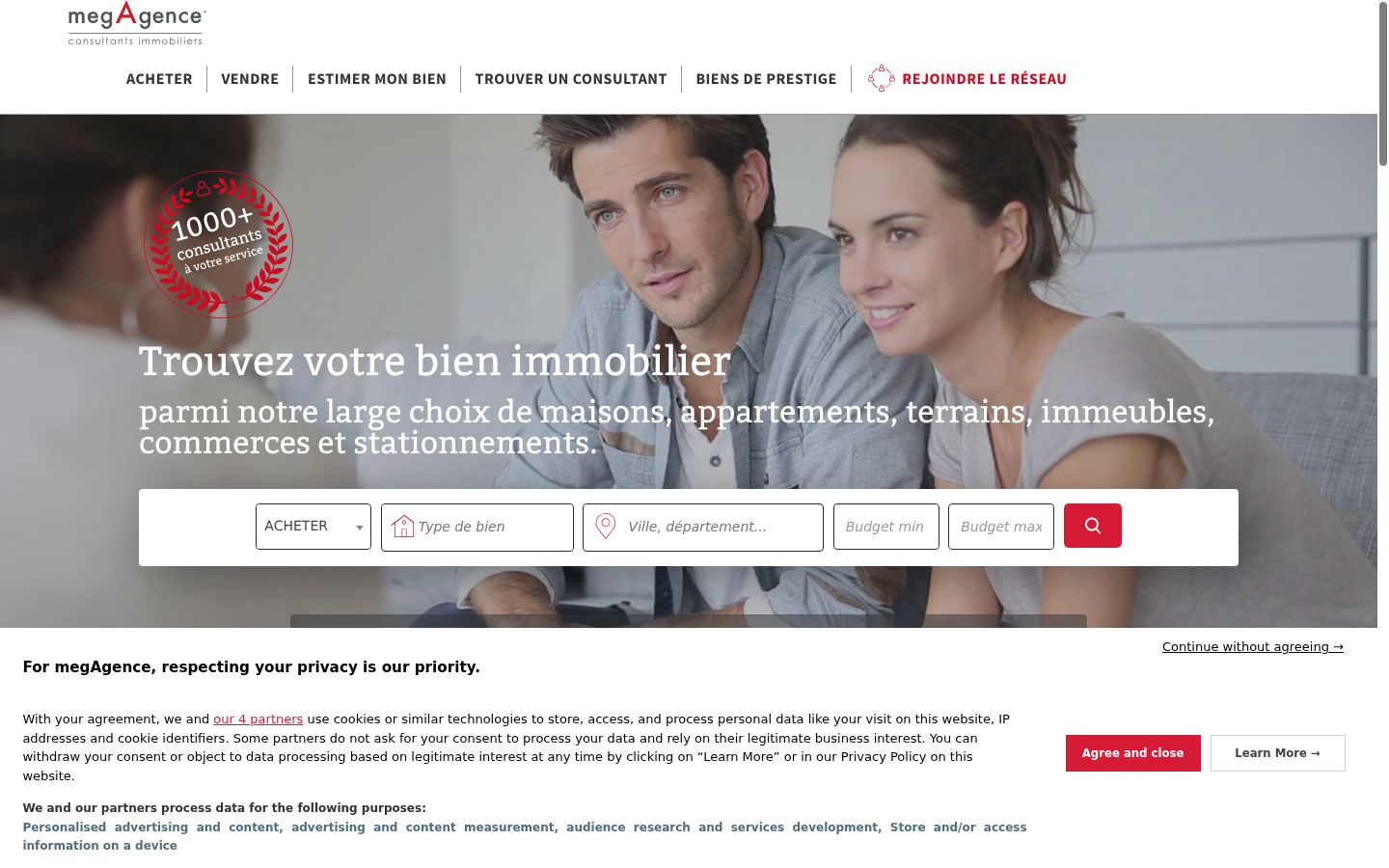 Screenshot tal-banner tal-kunsens muri qabel kwalunkwe interazzjoni
