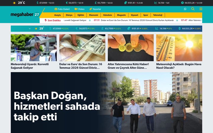 Screenshot di megahaber27.com