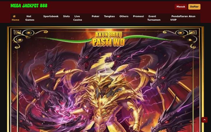 Screenshot of megajackpot888.com