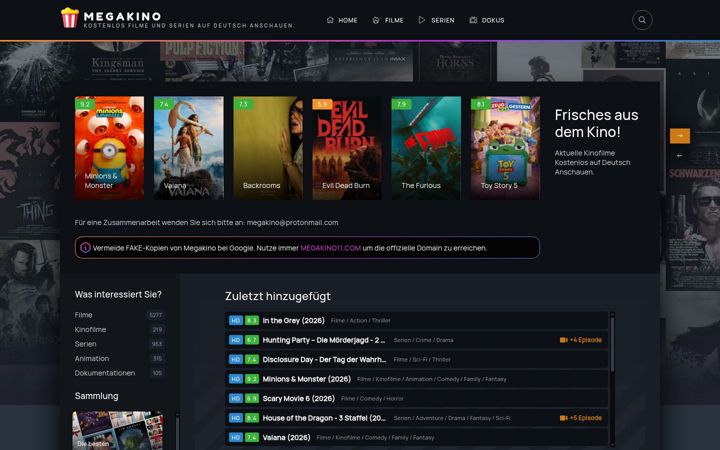 Screenshot of megakino4.com