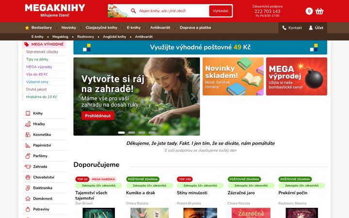 Snímek obrazovky megaknihy.cz