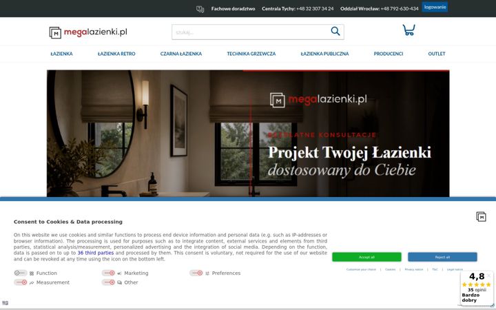 Screenshot of megalazienki.pl