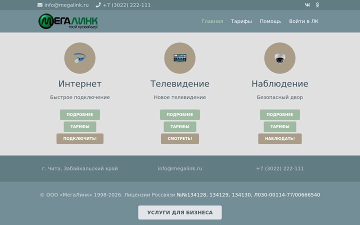 Screenshot of megalink.ru
