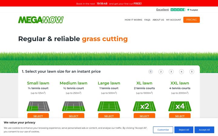 Screenshot of megamow.com