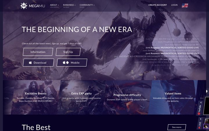 Screenshot of megamu.net