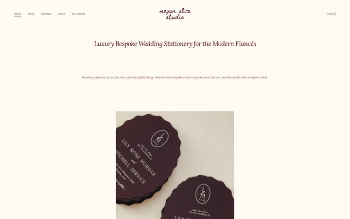 Screenshot of meganalicestudio.com