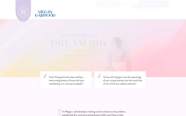 Screenshot of megangarwood.com