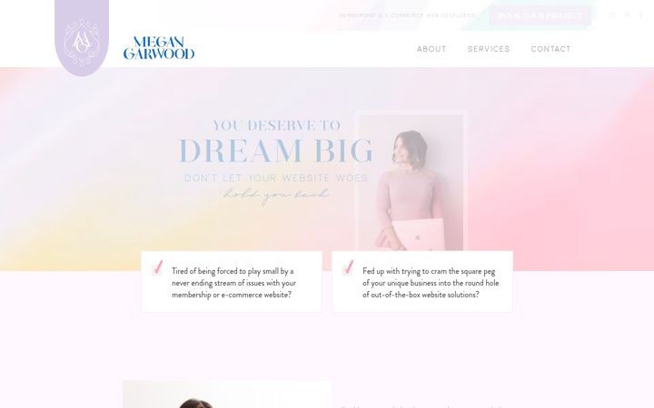 Screenshot of megangarwoodwebservices.com