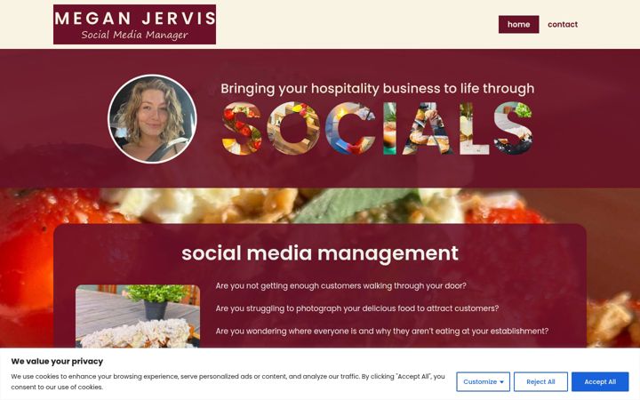 Screenshot of meganjervis.com