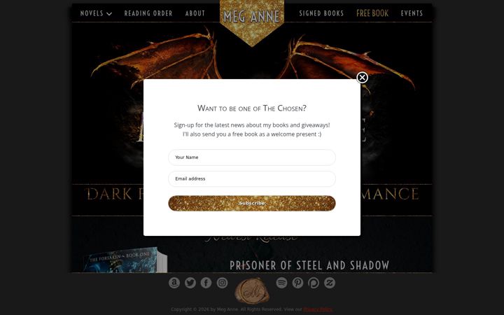 Screenshot of megannewrites.com