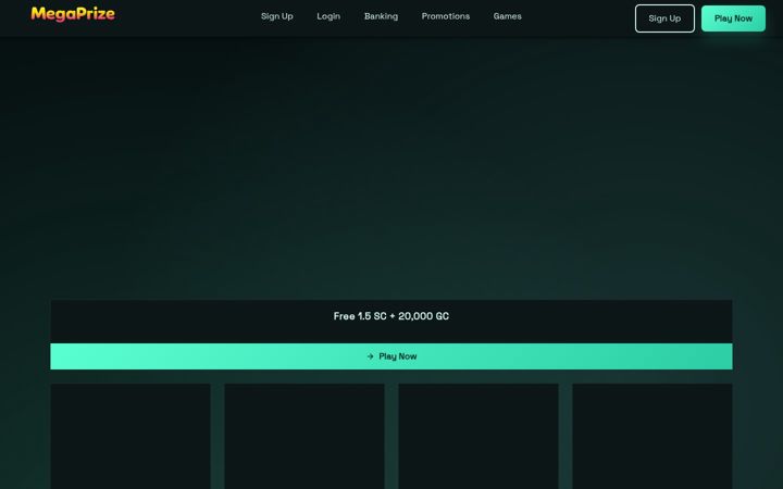 Screenshot of megaprizecasino.com