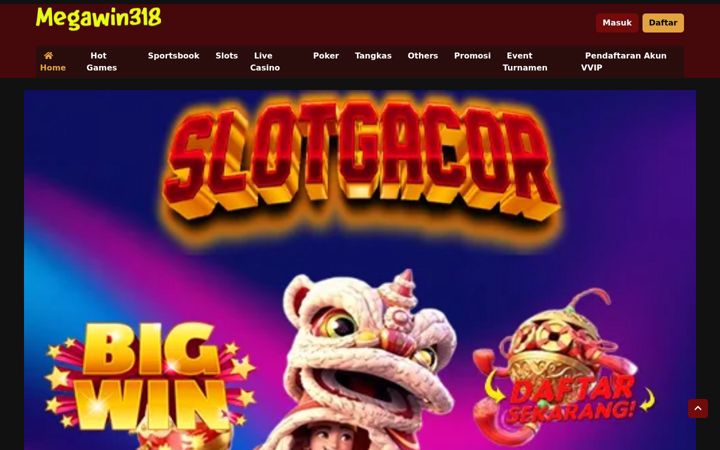 Screenshot of megawin318.com