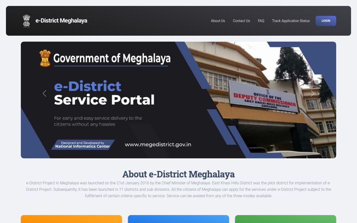 Screenshot ta' megedistrict.gov.in