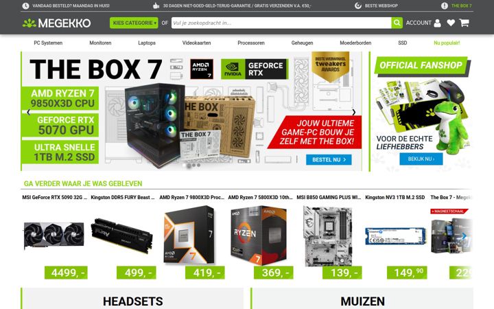 Screenshot of megekko.nl