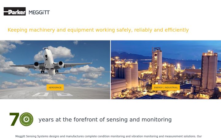 Screenshot of meggittsensing.com
