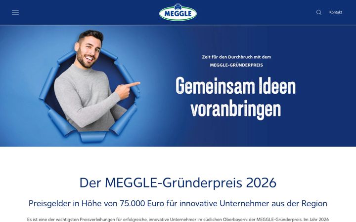 Screenshot of meggle-gruenderpreis.com
