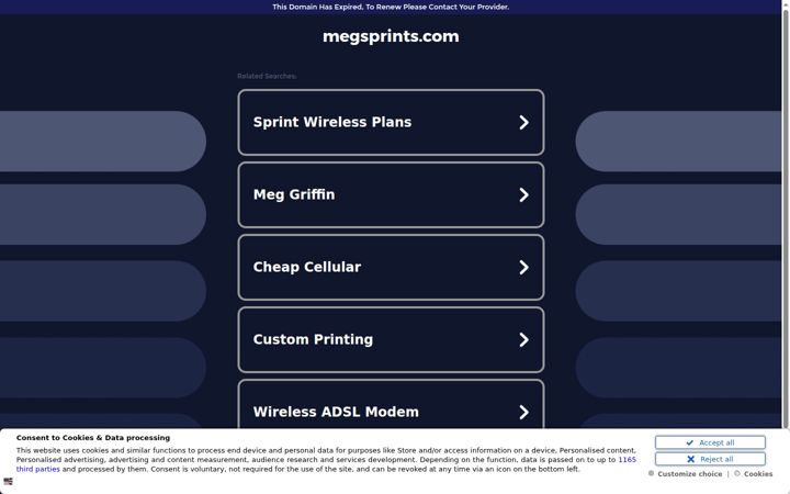 Capture d'écran de megsprints.com