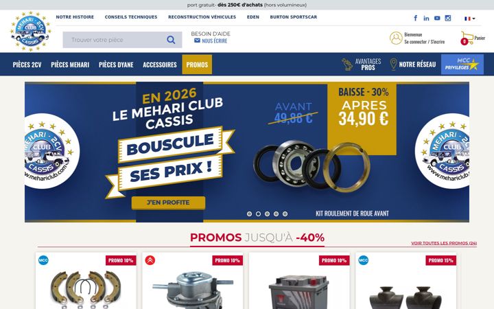 Skærmbillede af mehariclub.com