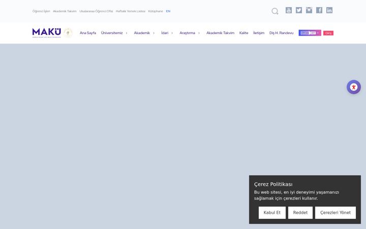 Screenshot of mehmetakif.edu.tr