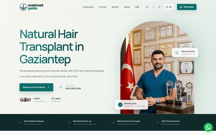 Screenshot of mehmetcetinsacekim.com