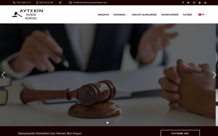 Screenshot of mehmetihsanaytekinhukuk.com