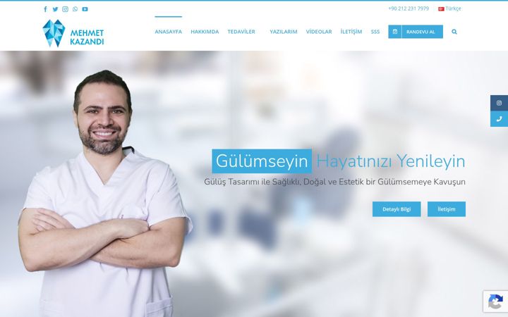Screenshot of mehmetkazandi.com
