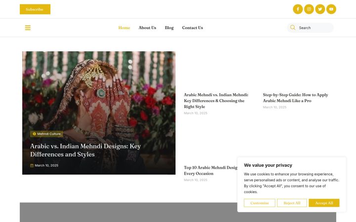 Screenshot of mehnditrendz.com