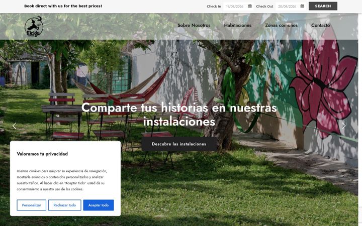 Screenshot of meigahostel.com