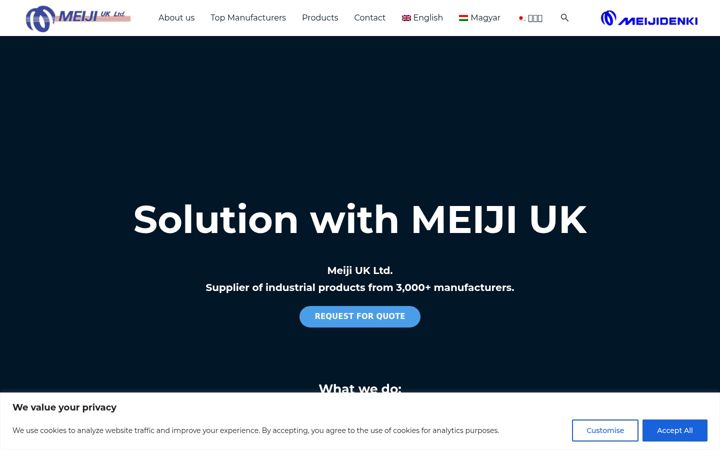 Screenshot of meiji-uk.com