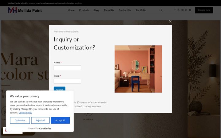 Screenshot of meilidapaint.com