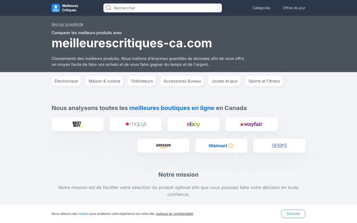 Screenshot of meilleurescritiques-ca.com