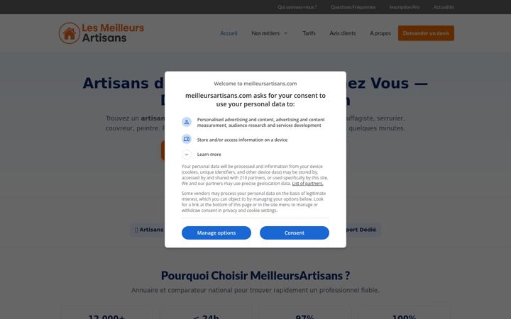 Screenshot of meilleursartisans.com