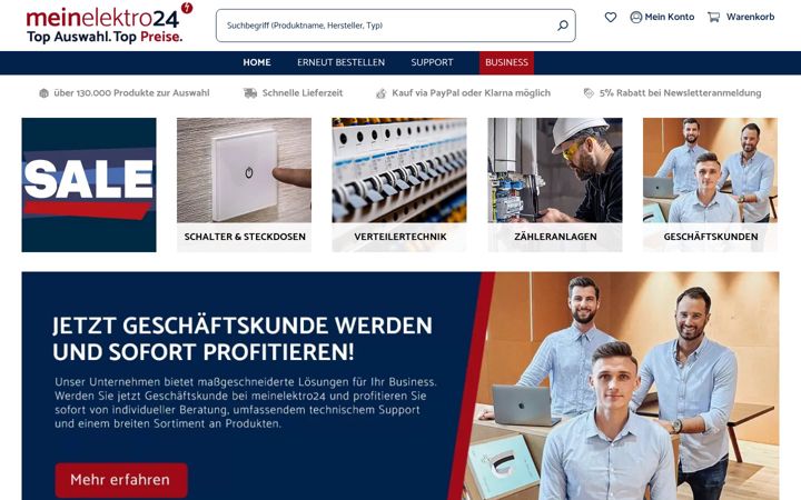 Snímek obrazovky mein-elektro24.com