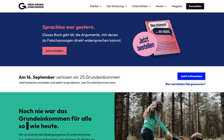 Screenshot of mein-grundeinkommen.de
