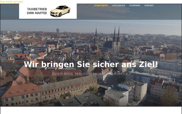 Screenshot of mein-taxi-halle.de