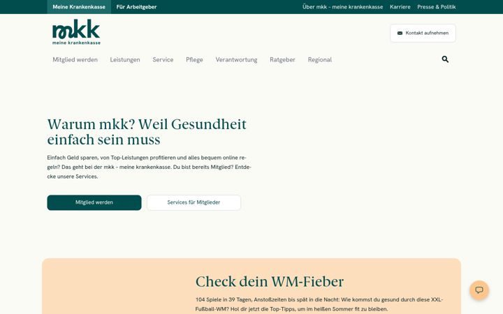 Screenshot of meine-krankenkasse.de