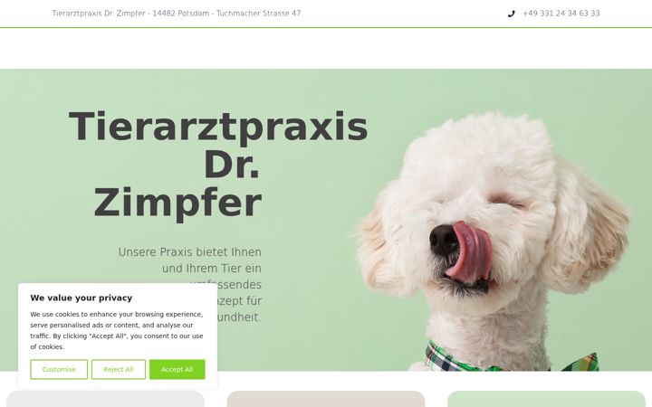 Screenshot of meine-tierarztpraxis.com