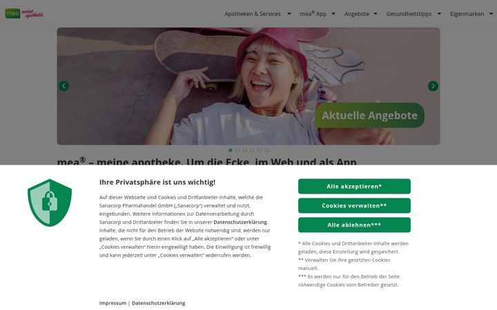 Screenshot of meineapotheke.de