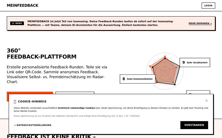 Screenshot of meinfeedback.com