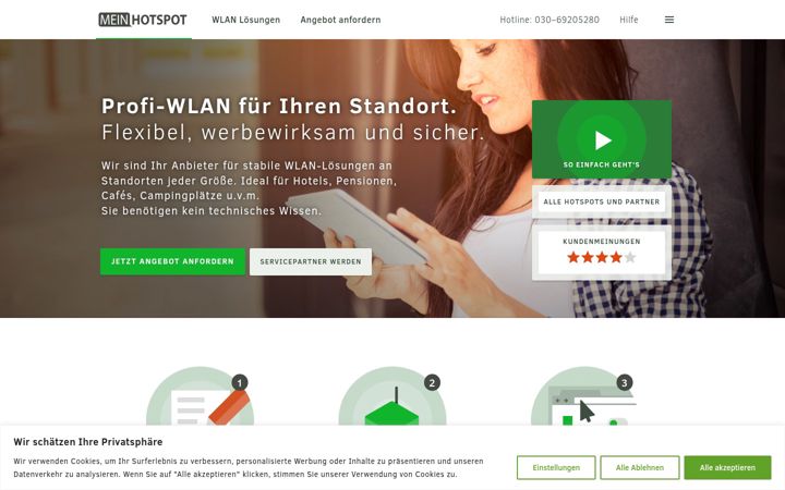Screenshot of meinhotspot.com