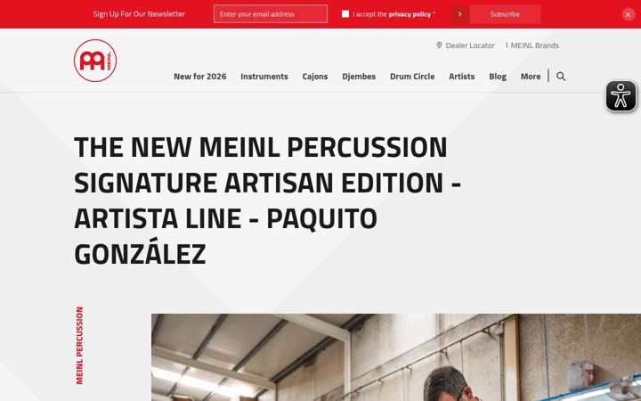 Screenshot of meinlpercussion.com