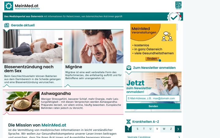 Screenshot of meinmed.at
