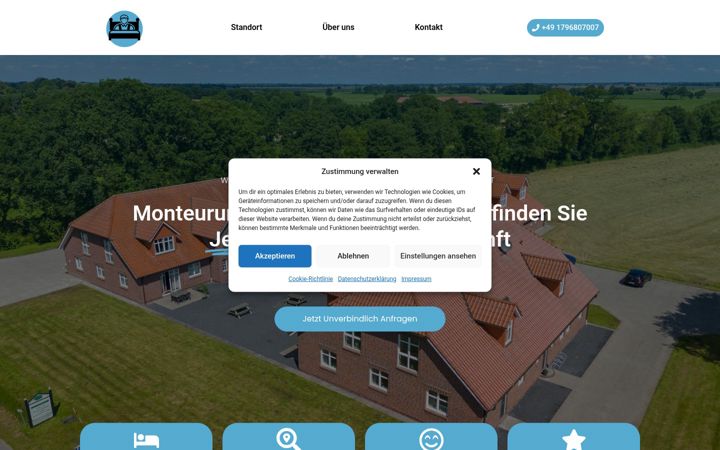 Screenshot of meinmonteurbett.com