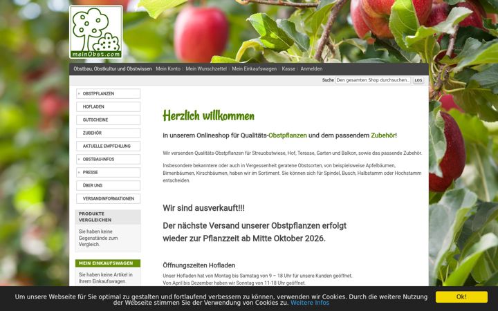 Screenshot of meinobst.com