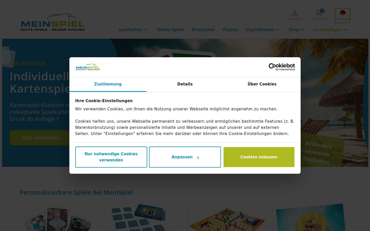 Sutikimo reklamjuostės, rodytos prieš bet kokią sąveiką, ekrano kopija