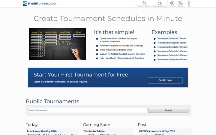 Screenshot of meinturnierplan.de