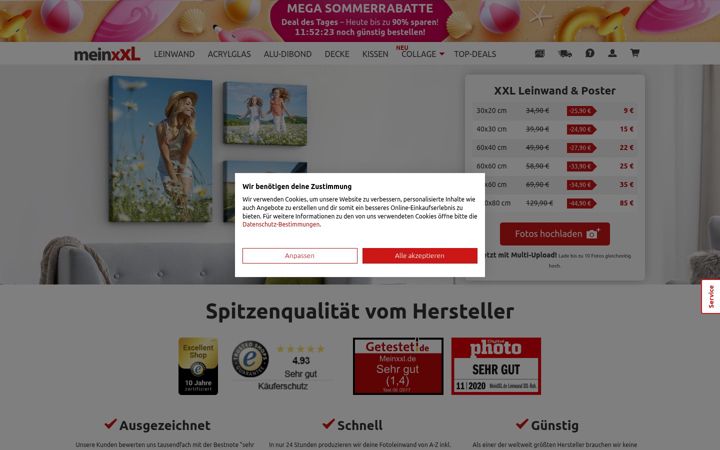 Screenshot of meinxxl.de